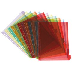 Intercalaires personnalisables a4 12 positions pvc 7/100eme assorti