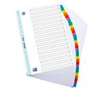 Intercalaires numeriques a4 31 positions colore 170g blanc