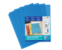 Sachet de 10 pochettes-coin Oxford shine a4 polypro lisse épaisseur 12/100ème bleu