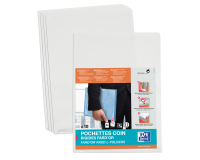 Sachet de 10 pochettes-coin Oxford fard'or a4 pvc lisse épaisseur 14/100ème incolore