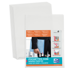 Sachet de 10 Pochettes-coin Oxford Fard'Or A4 PVC lisse épaisseur 14/100ème incolore