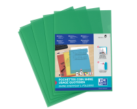 Sachet de 10 pochettes-coin Oxford shine a4 polypro lisse épaisseur 12/100ème vert