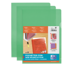 Sachet de 10 pochettes-coin Oxford m star a4 pvc lisse épaisseur 15/100ème vert