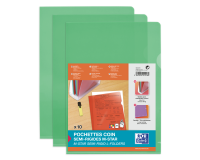 Sachet de 10 pochettes-coin Oxford m star a4 pvc lisse épaisseur 15/100ème vert