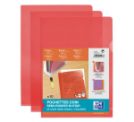 Sachet de 10 pochettes-coin Oxford m star a4 pvc lisse épaisseur 15/100ème rouge