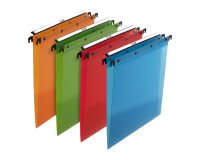 Boite de 10 dossier suspendu tiroir Elba PP design A4 fond v capacité 100 feuilles couverture polypro assortis