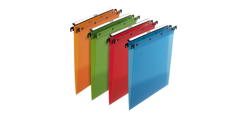 Boite de 10 dossier suspendu tiroir Elba PP design A4 fond v capacité 100 feuilles couverture polypro assortis