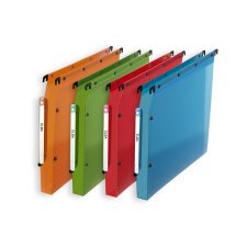 Boite de 10 dossier suspendu armoire Elba pp design a4 fond 30mm capacité 350 feuilles couverture polypro coloris assortis