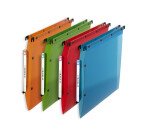 Boite de 10 dossier suspendu armoire Elba PP design A4 fond v capacité 100 feuilles couverture polypro coloris assortis