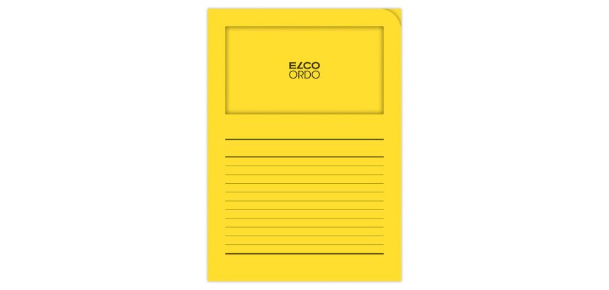 Boite de 100 pochettes-coin Elco ordo classico 22x31cm papier épaisseur 120g jaune
