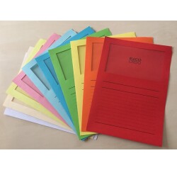 Subarpeta con ventana de papel Elco Ordo Classico A4 de 120 g/m² , colores surtidos, paquete de 100