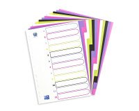 Intercalaires neutres Oxford my colour a4 12 positions polypro opaque épaisseur 30/100ème coloris assortis