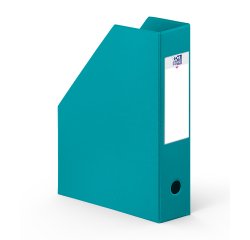 Porte-revues Oxford a4 dos 7cm couverture carte rigide recouverte de pvc bleu turquoise