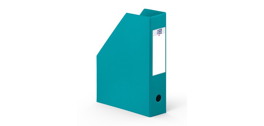 Porte-revues Oxford a4 dos 7cm couverture carte rigide recouverte de pvc bleu turquoise