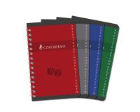 Répertoire Conquerant 9x14cm petits carreaux 5mm 100 pages reliure spirale couverture carte recyclée coloris assortis
