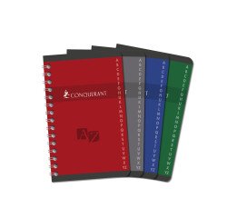 Répertoire Conquerant 9x14cm petits carreaux 5mm 100 pages reliure spirale couverture carte recyclée coloris assortis