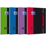 Cahier Oxford Etudiants Nomadbook A4+ ligné 7mm 160 pages reliure spirale couverture polypro coloris assortis