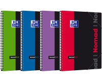 Cahier Oxford etudiants nomadbook a4+ ligné 7mm 160 pages reliure spirale couverture polypro coloris assortis
