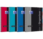 Cahier Oxford Etudiants Organiserbook A4+ petits carreaux 5mm 160 pages reliure spirale couverture polypro coloris assortis