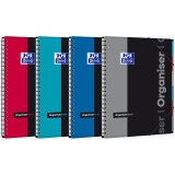 Cahier Oxford etudiants organiserbook a4+ petits carreaux 5mm 160 pages reliure spirale couverture polypro coloris assortis