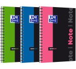Cahier Oxford Etudiants notebook B5 petits carreaux 5mm 160 pages reliure spirale couverture carte polypro coloris assortis