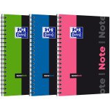 Cahier Oxford etudiants notebook b5 petits carreaux 5mm 160 pages reliure spirale couverture carte polypro coloris assortis