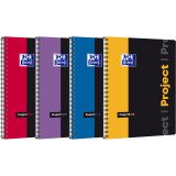 Cahier Oxford etudiants projectbook a4+ petits carreaux 5mm 200 pages reliure spirale couverture polypro coloris assortis