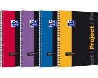 Cahier Oxford etudiants projectbook a4+ petits carreaux 5mm 200 pages reliure spirale couverture polypro coloris assortis