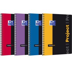 Cahier Oxford Etudiants ProjectBook A4+ petits carreaux 5mm 200 pages reliure spirale couverture polypro coloris assortis