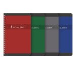 Carnet Conquerant 11x17cm petits carreaux 5mm 180 pages reliure spirale couverture carte recyclée coloris assortis