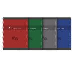 Répertoire Conquerant 17x22cm petits carreaux 5mm 180 pages reliure spirale couverture carte recyclée coloris assortis