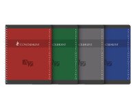 Répertoire Conquerant 17x22cm petits carreaux 5mm 180 pages reliure spirale couverture carte recyclée coloris assortis