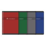 Carnet Conquerant a6 petits carreaux 5mm 180 pages reliure spirale couverture carte recyclée coloris assortis