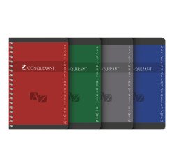 Répertoire Conquerant 11x17cm petits carreaux 5mm 180 pages reliure spirale couverture carte recyclée coloris assortis
