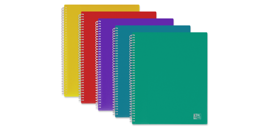 Protège-documents à spirale Oxford School Life A4 80 vues / 40 pochettes couverture polypro coloris toniques