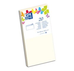 Lot de 20 enveloppes Oxford 110x220  beige auto adhesive beige