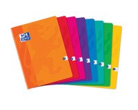 Cahier Oxford color life 24x32cm petits carreaux 5mm margés 140 pages agrafées couverture carte coloris assortis