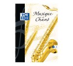 Cahier Oxford musique 17x22cm réglure grands carreaux & réglure musique 48 pages agrafées couverture carte colorée