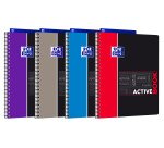 Cahier Oxford Etudiants Activebook A4+ petits carreaux 5mm 160 pages reliure spirale couverture polypro coloris assortis