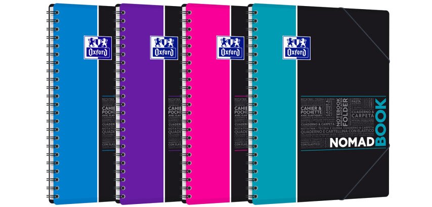 Cahier spirale Oxford Etudiants Nomadbook A4+ 24 x 32 cm grands carreaux 160 pages