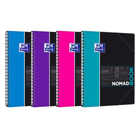 Cuaderno espiral Oxford Estudiantes Nomadbook A4+ 24 x 32 cm cuadros grandes 160 páginas