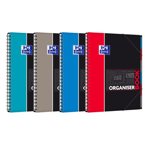 Cuaderno espiral Oxford Estudiantes Organiserbook A4+ 24 x 32 cm cuadros grandes 160 páginas