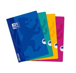 Cahier Oxford OpenFlex A4 grands carreaux Seyès 48 pages agrafées couverture polypro coloris assortis