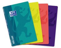 Carnet Oxford openflex 9x14cm petits carreaux 5mm 96 pages agrafées couverture polypro coloris assortis