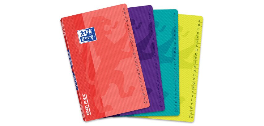 Répertoire Oxford OpenFlex 9x14cm petits carreaux 5mm 96 pages agrafées couverture polypro coloris assortis