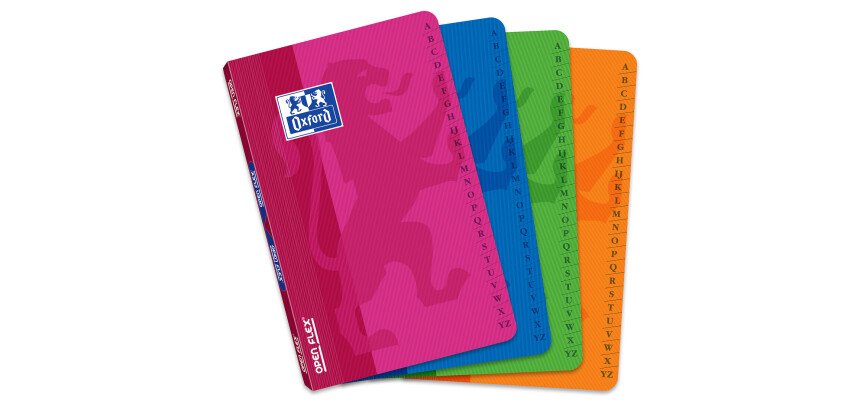 Répertoire Oxford OpenFlex 11x17cm petits carreaux 5mm 96 pages agrafées couverture polypro coloris assortis
