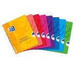 Cahier Oxford de travaux pratiques OpenFlex 17x22cm grands carreaux Seyès/uni blanc 80 pages agrafées couverture polypro coloris assortis
