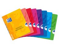 Cahier Oxford de travaux pratiques OpenFlex 17x22cm grands carreaux Seyès/uni blanc 80 pages agrafées couverture polypro coloris assortis