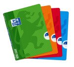 Cahier Oxford openflex 17x22 grands carreaux seyès 140 pages agrafées couverture polypro coloris assortis