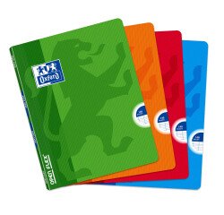 Cahier Oxford OpenFlex 17x22 grands carreaux Seyès 140 pages agrafées couverture polypro coloris assortis